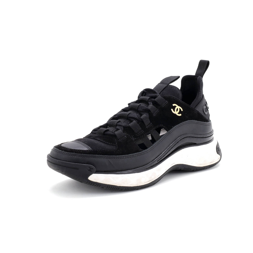 Women's CC Cap Toe Logo Sneakers Suede and Mixed Fibers
