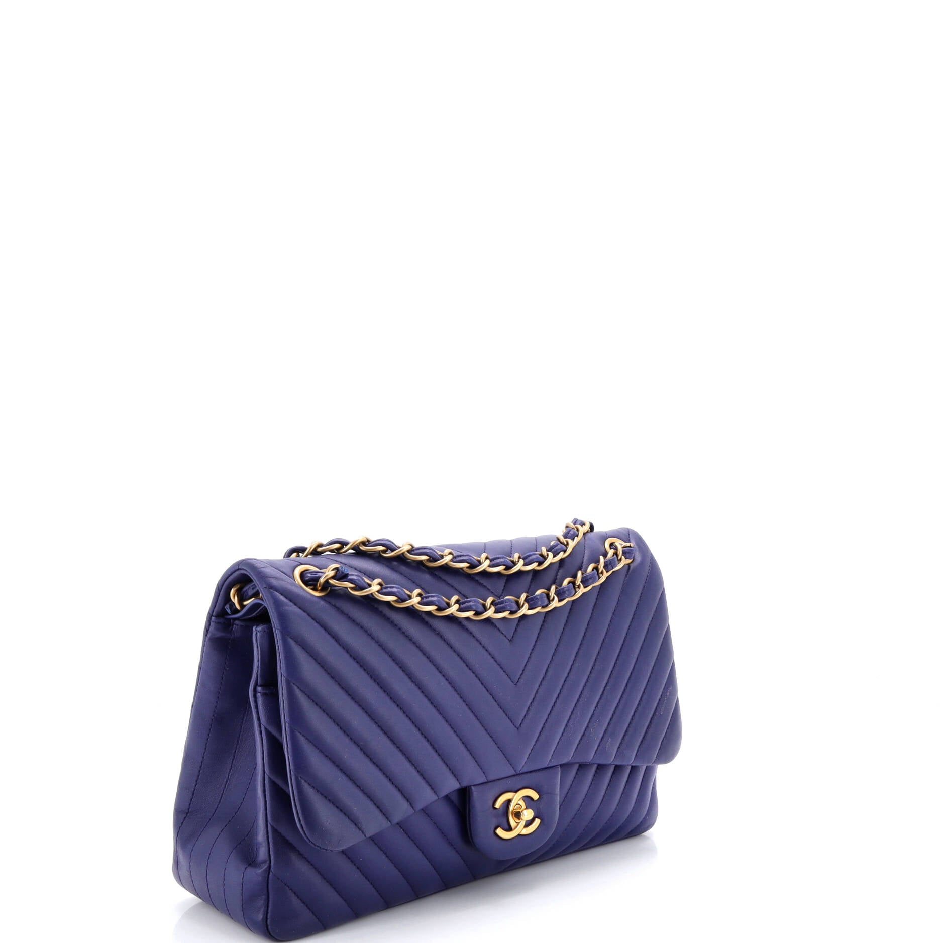 Classic Double Flap Bag Chevron Lambskin Jumbo