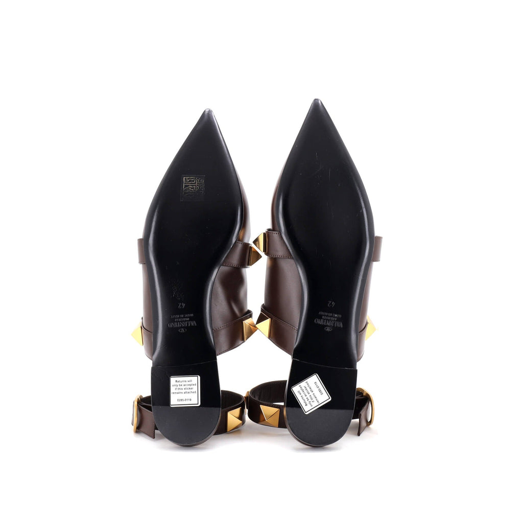 Women's Roman Stud Flat Mules Leather