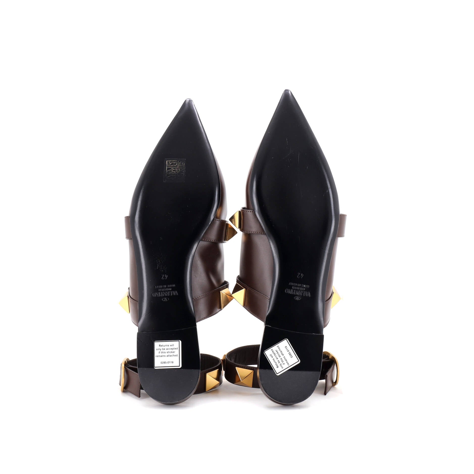 Women's Roman Stud Flat Mules Leather