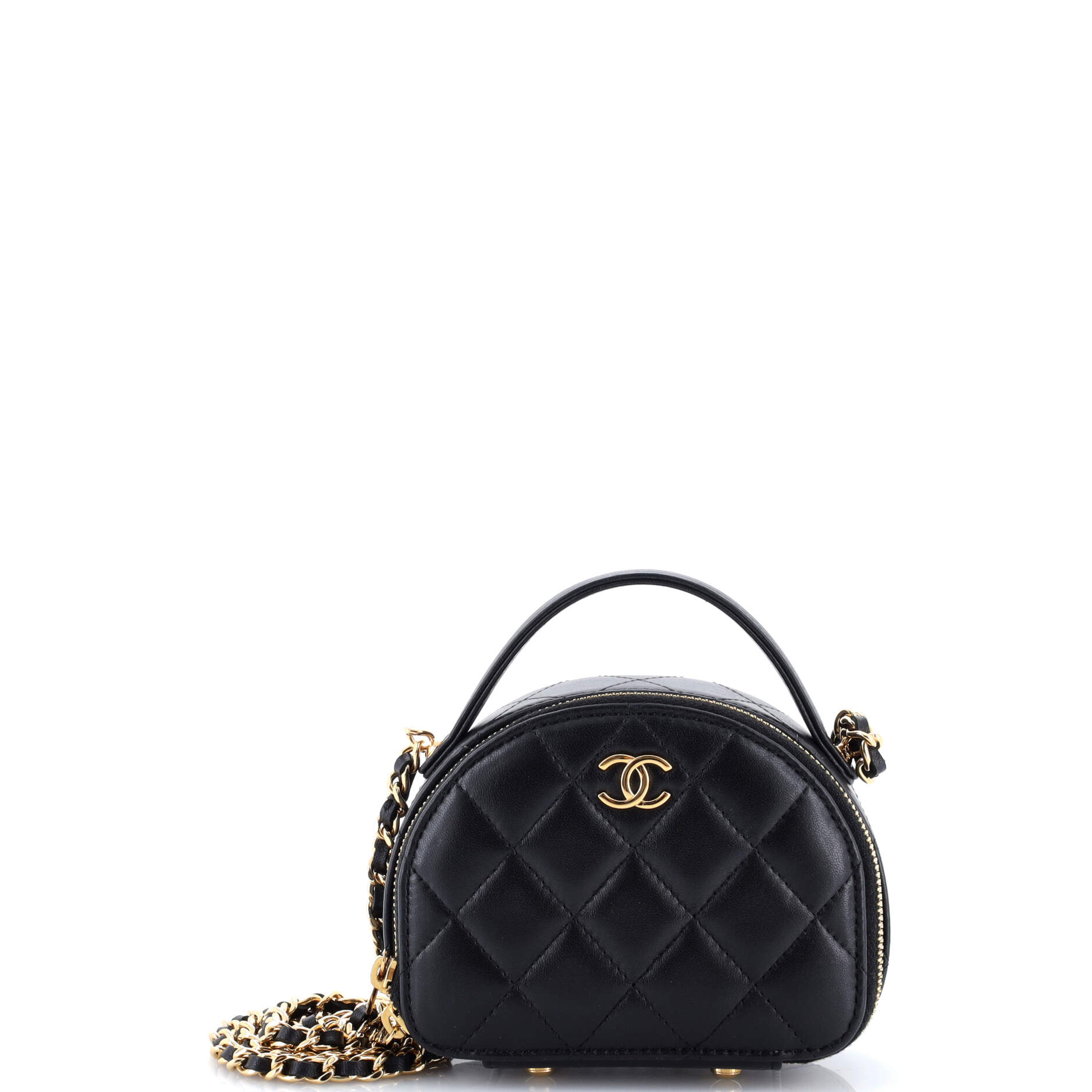 Chic Riviera Vanity Case with Chain Quilted Lambskin Mini