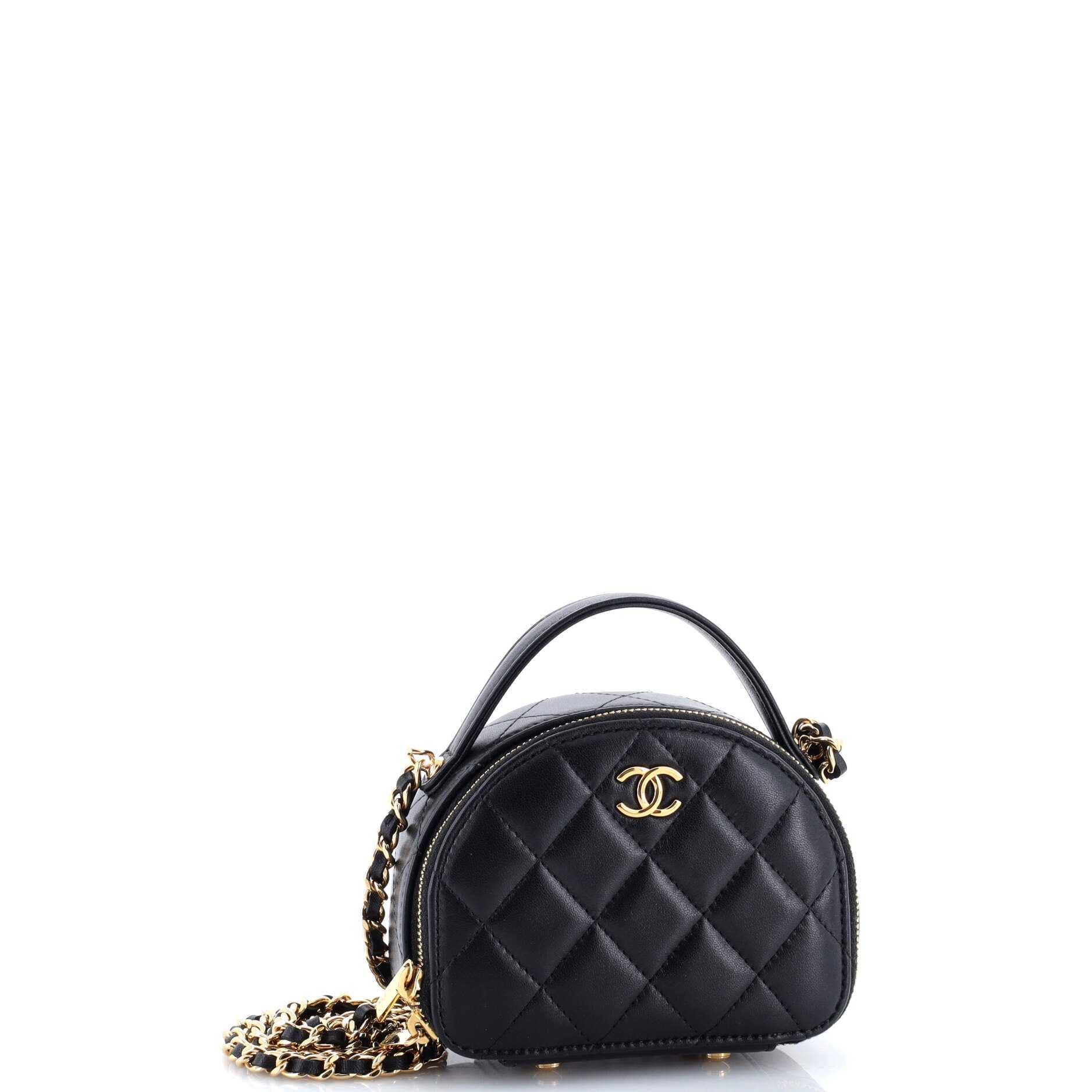 Chic Riviera Vanity Case with Chain Quilted Lambskin Mini