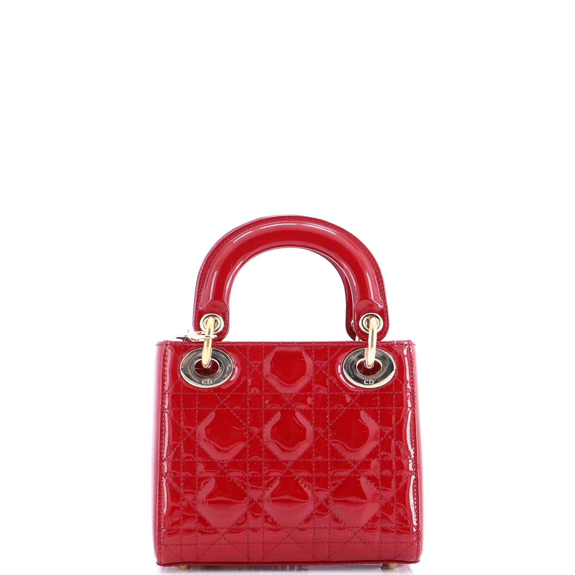 Lady Dior Chain Bag Cannage Quilt Patent Mini