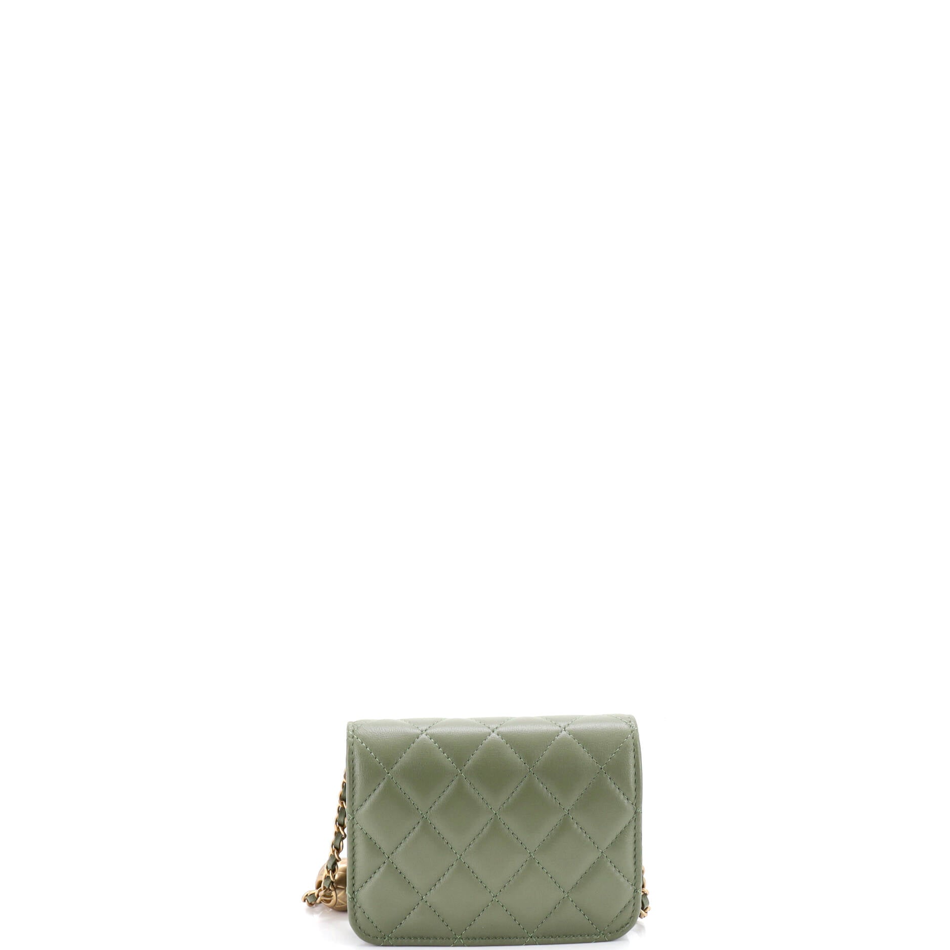 Pearl Crush Flap Clutch with Chain Quilted Lambskin Mini