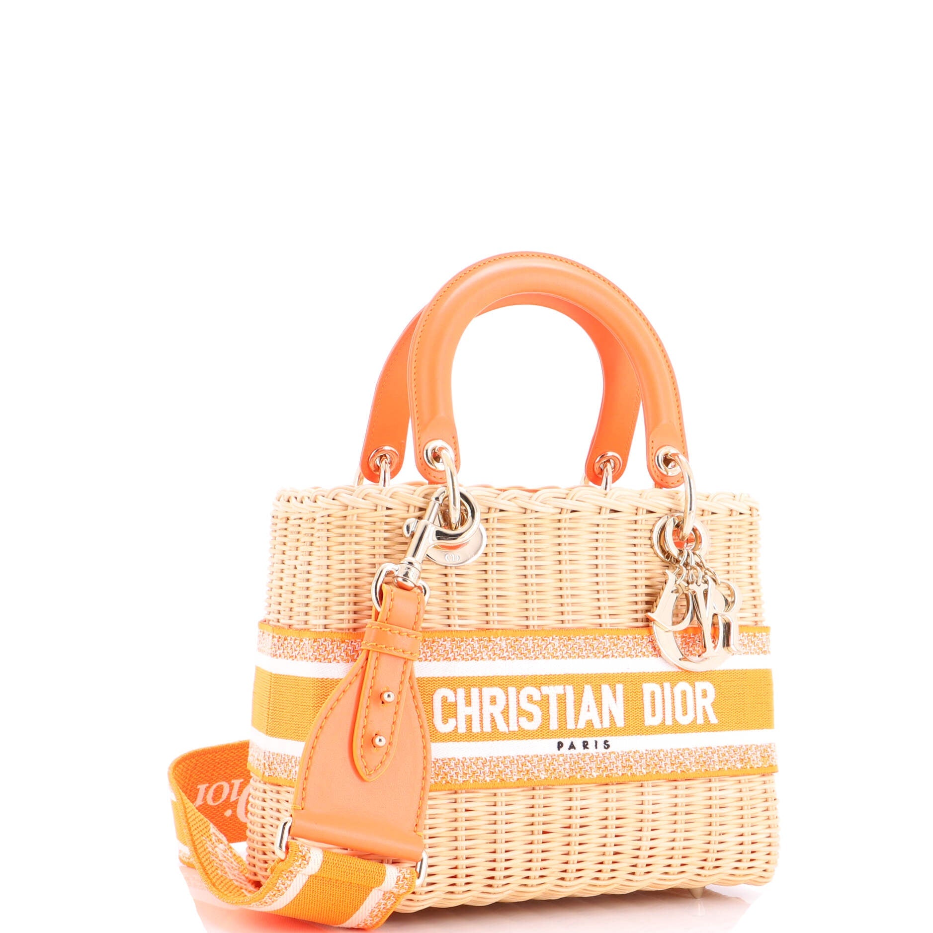 Lady Dior Bag Wicker and Oblique Canvas Medium