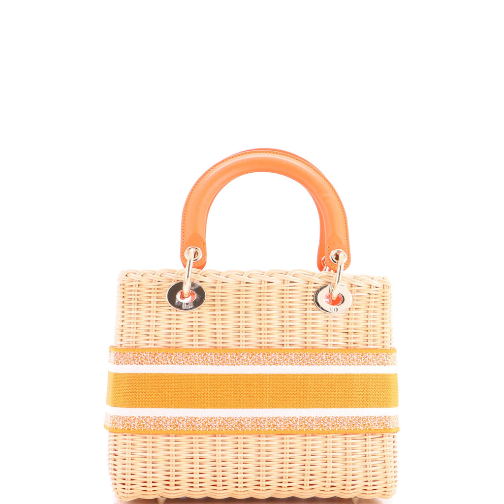 Lady Dior Bag Wicker and Oblique Canvas Medium