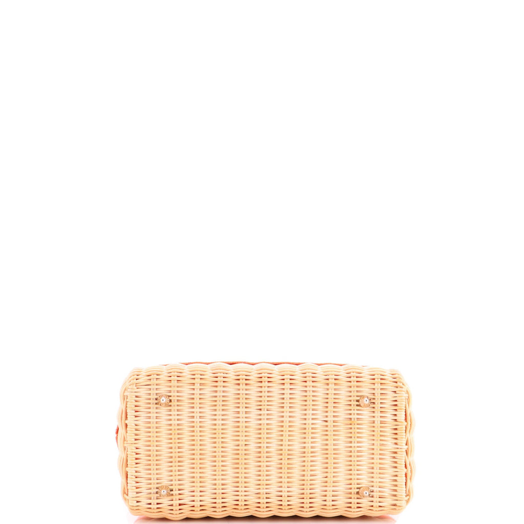 Lady Dior Bag Wicker and Oblique Canvas Medium