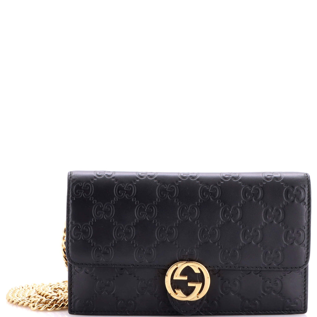 Icon Wallet on Chain Guccissima Leather