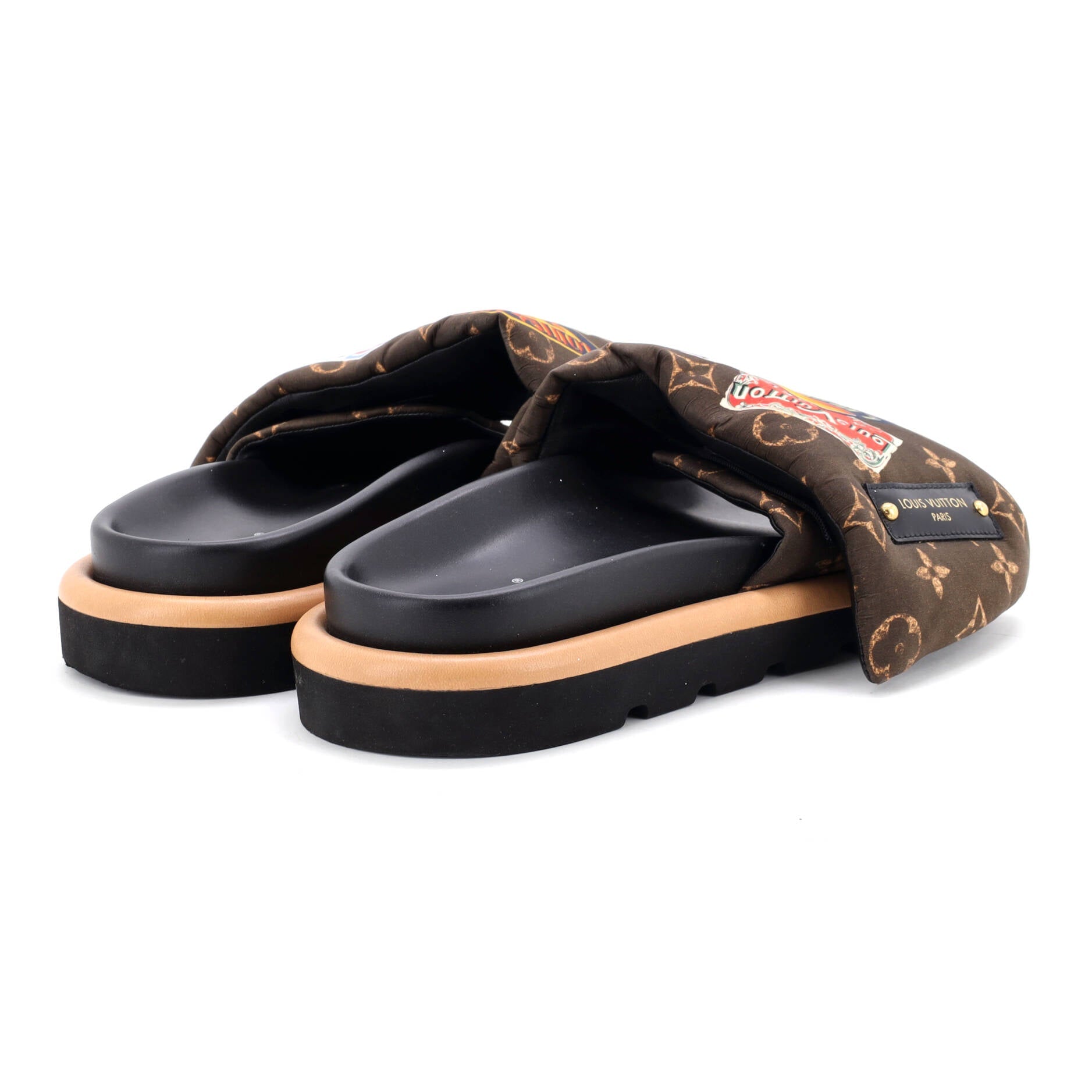 Women's Pool Pillow Comfort Mule Sandals Limited Edition World Tour Monogram Nylon