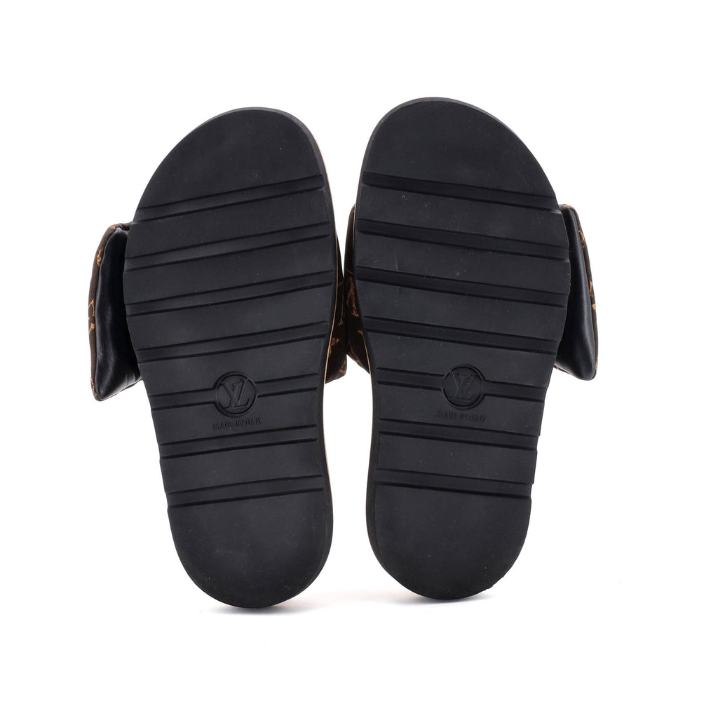 Women's Pool Pillow Comfort Mule Sandals Limited Edition World Tour Monogram Nylon