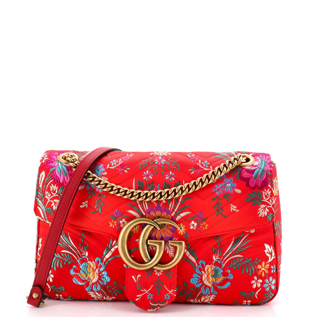 GG Marmont Flap Bag Matelasse Floral Jacquard Medium