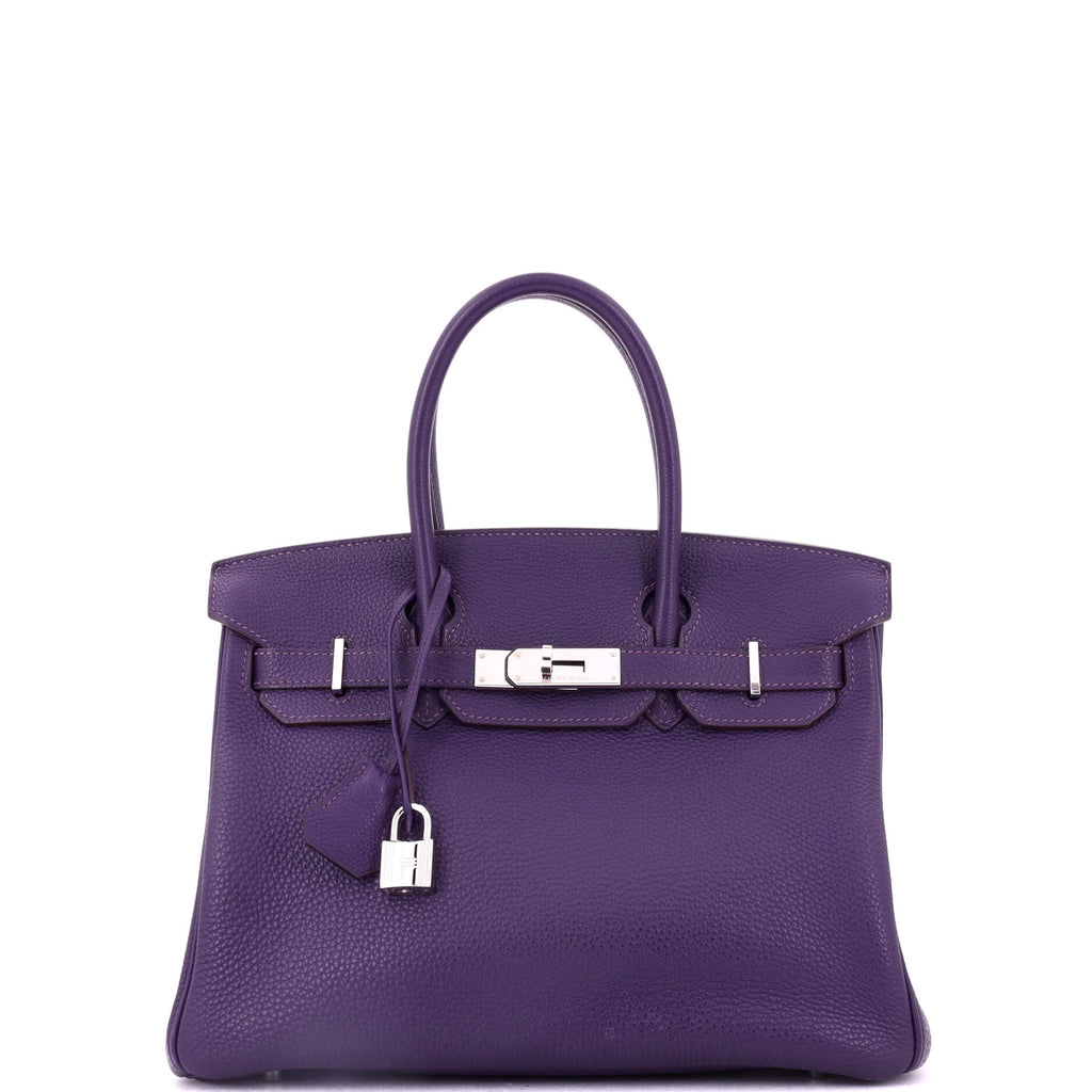 Birkin Handbag Iris Togo with Palladium Hardware 30