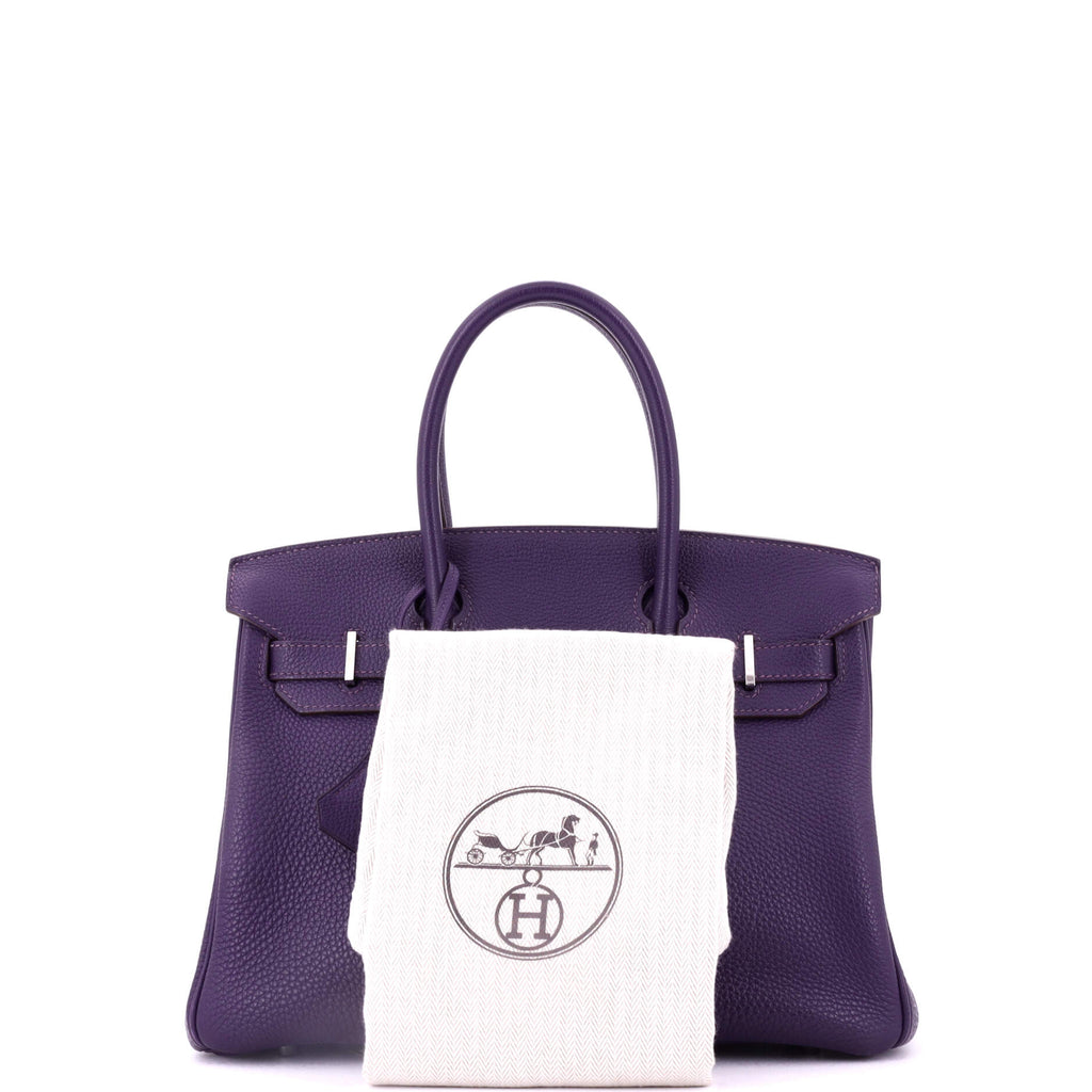 Birkin Handbag Iris Togo with Palladium Hardware 30