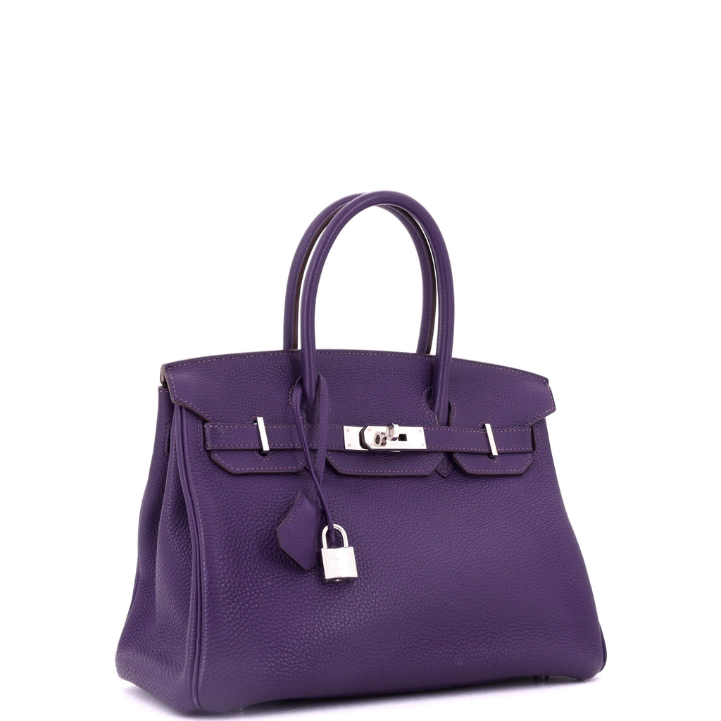 Birkin Handbag Iris Togo with Palladium Hardware 30