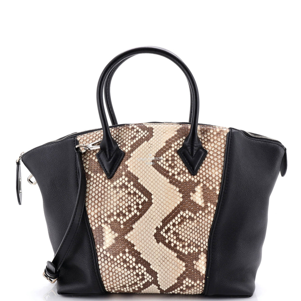 Soft Lockit Handbag Leather and Python PM