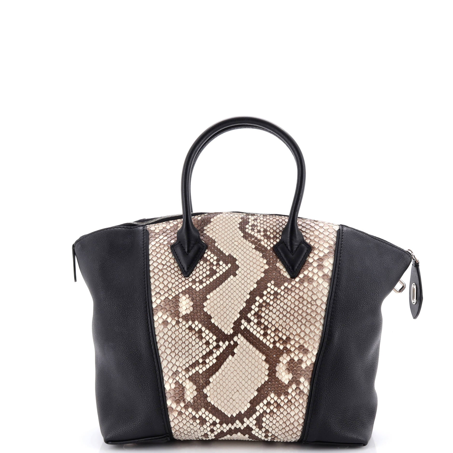 Soft Lockit Handbag Leather and Python PM