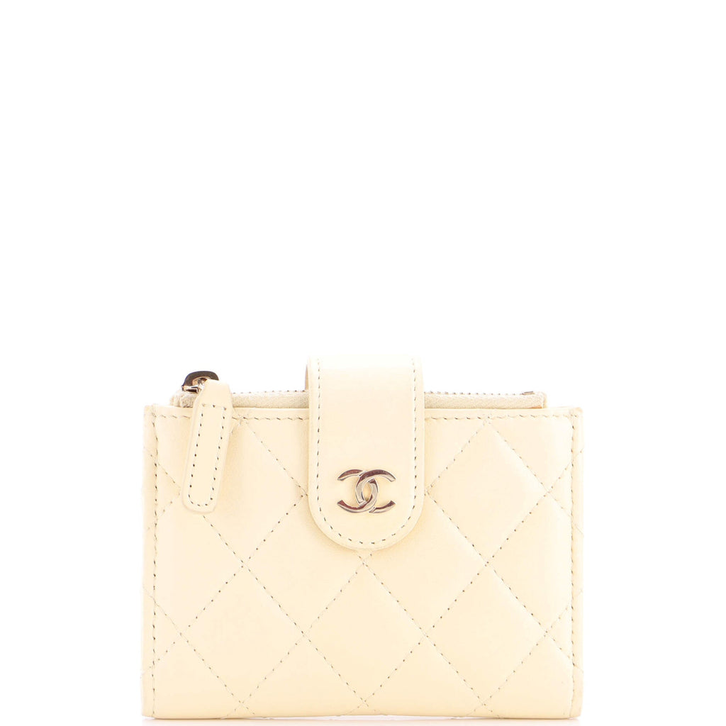 Double Zip French Wallet Quilted Caviar Compact