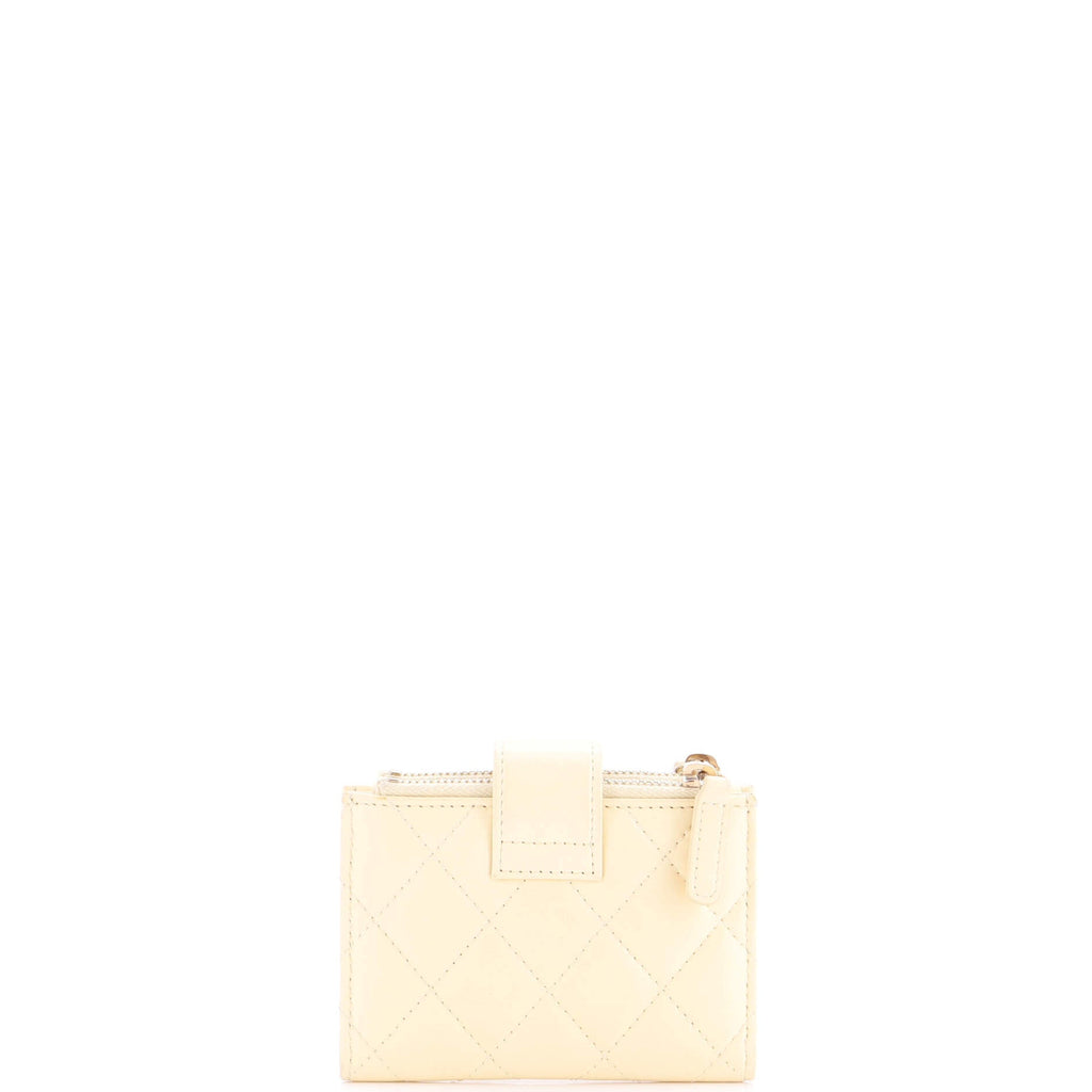 Double Zip French Wallet Quilted Caviar Compact