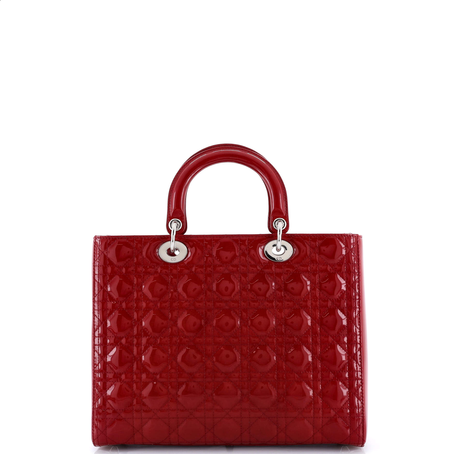Lady Dior Bag Cannage Quilt Patent Large