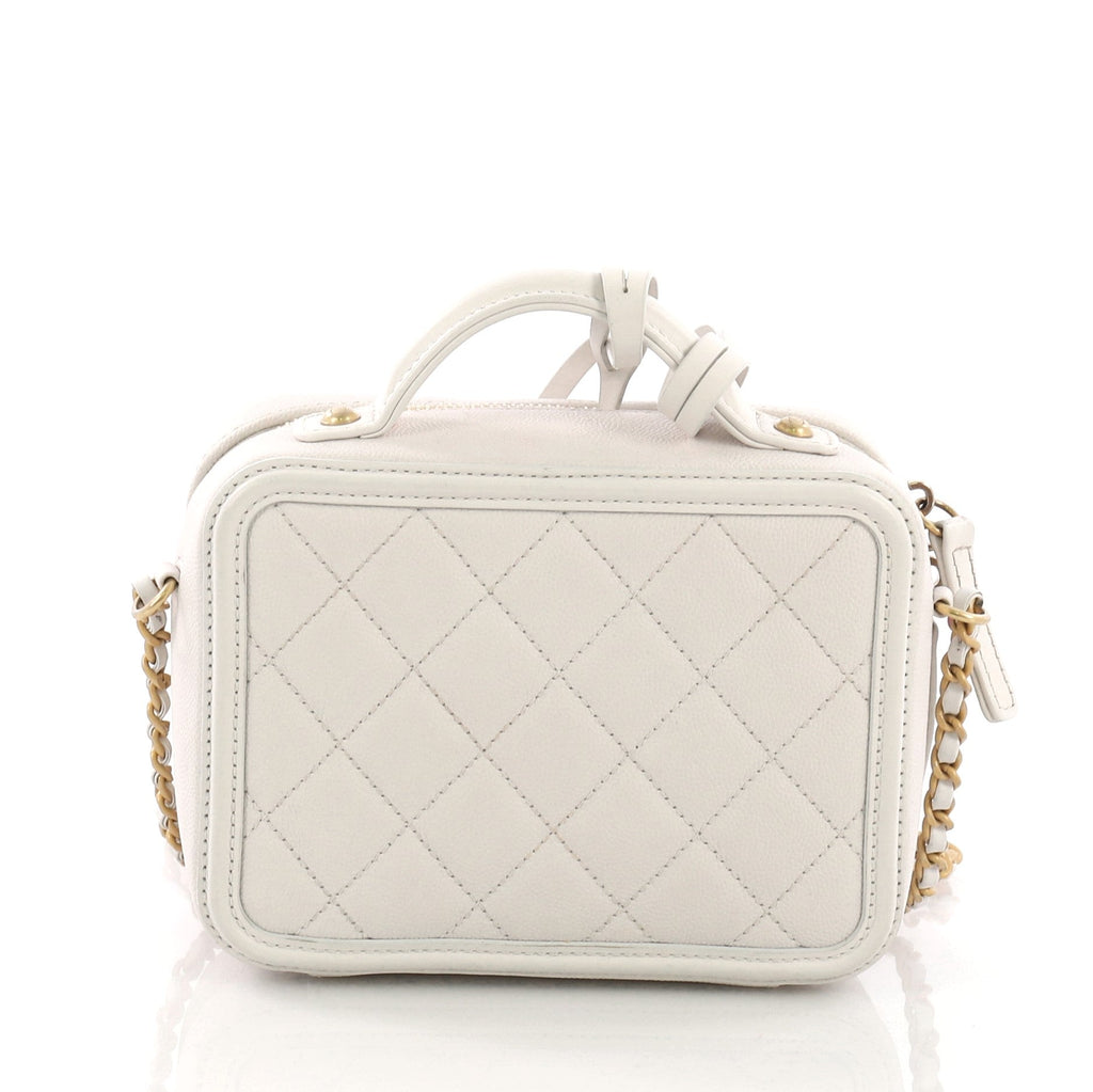 Filigree Vanity Case Quilted Caviar Mini
