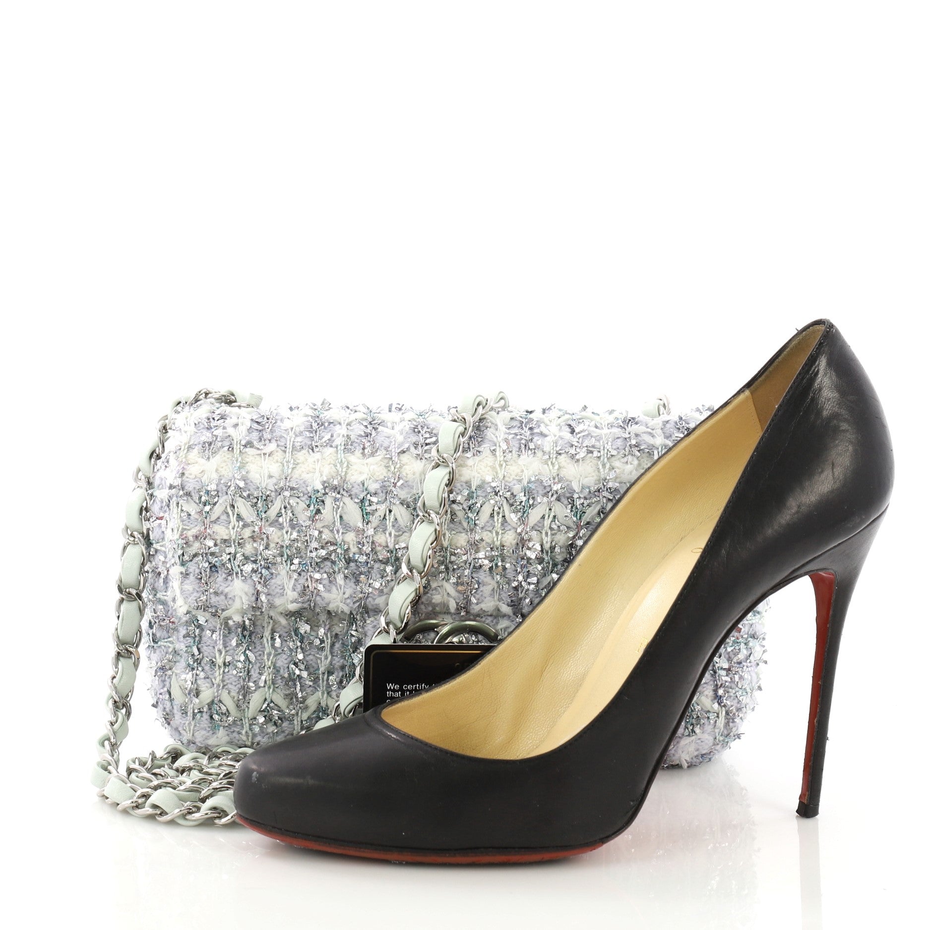 Classic Single Flap Bag Quilted Tweed and Ribbon Mini