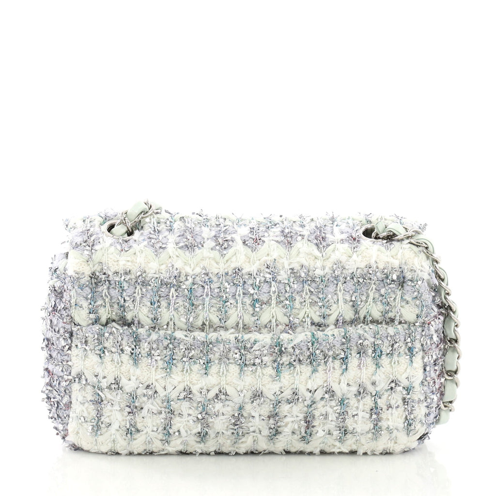 Classic Single Flap Bag Quilted Tweed and Ribbon Mini
