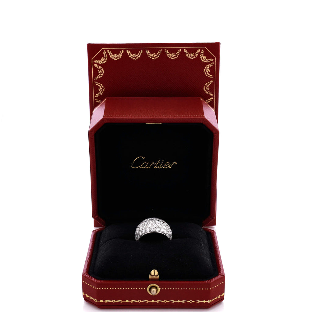 Bombe Ring 18K White Gold with Diamonds