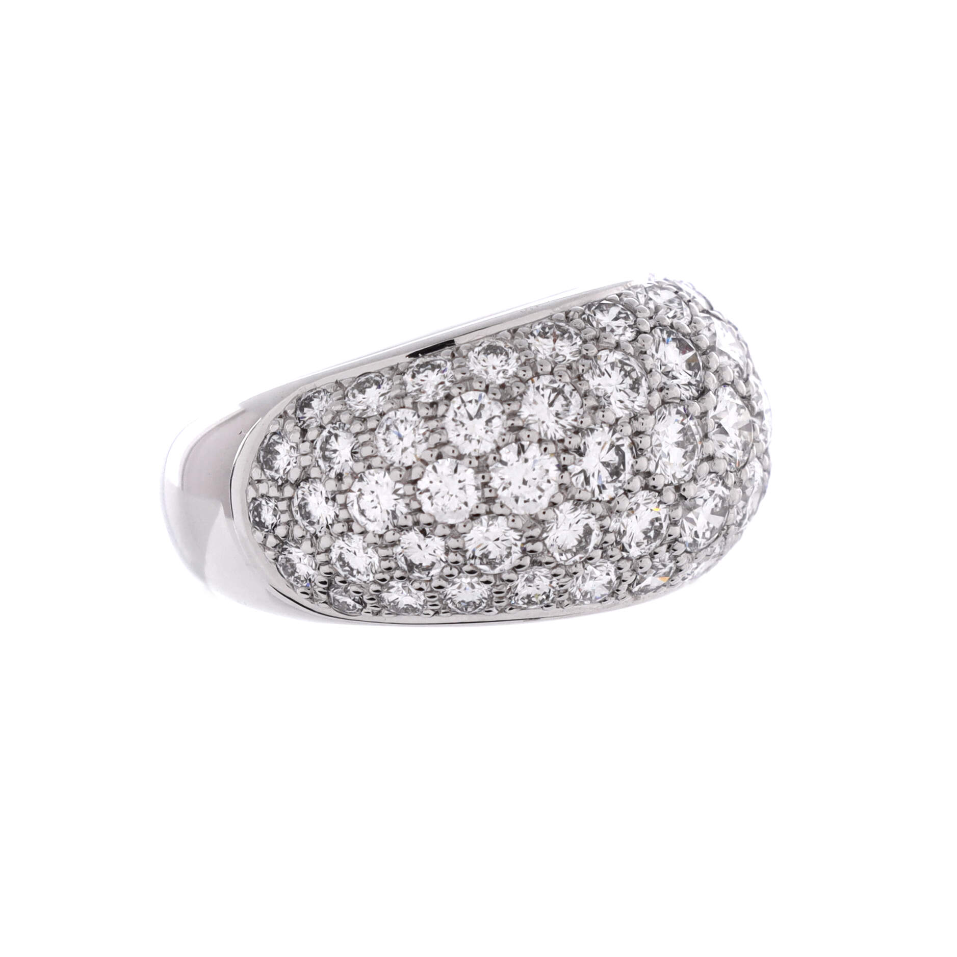Bombe Ring 18K White Gold with Diamonds