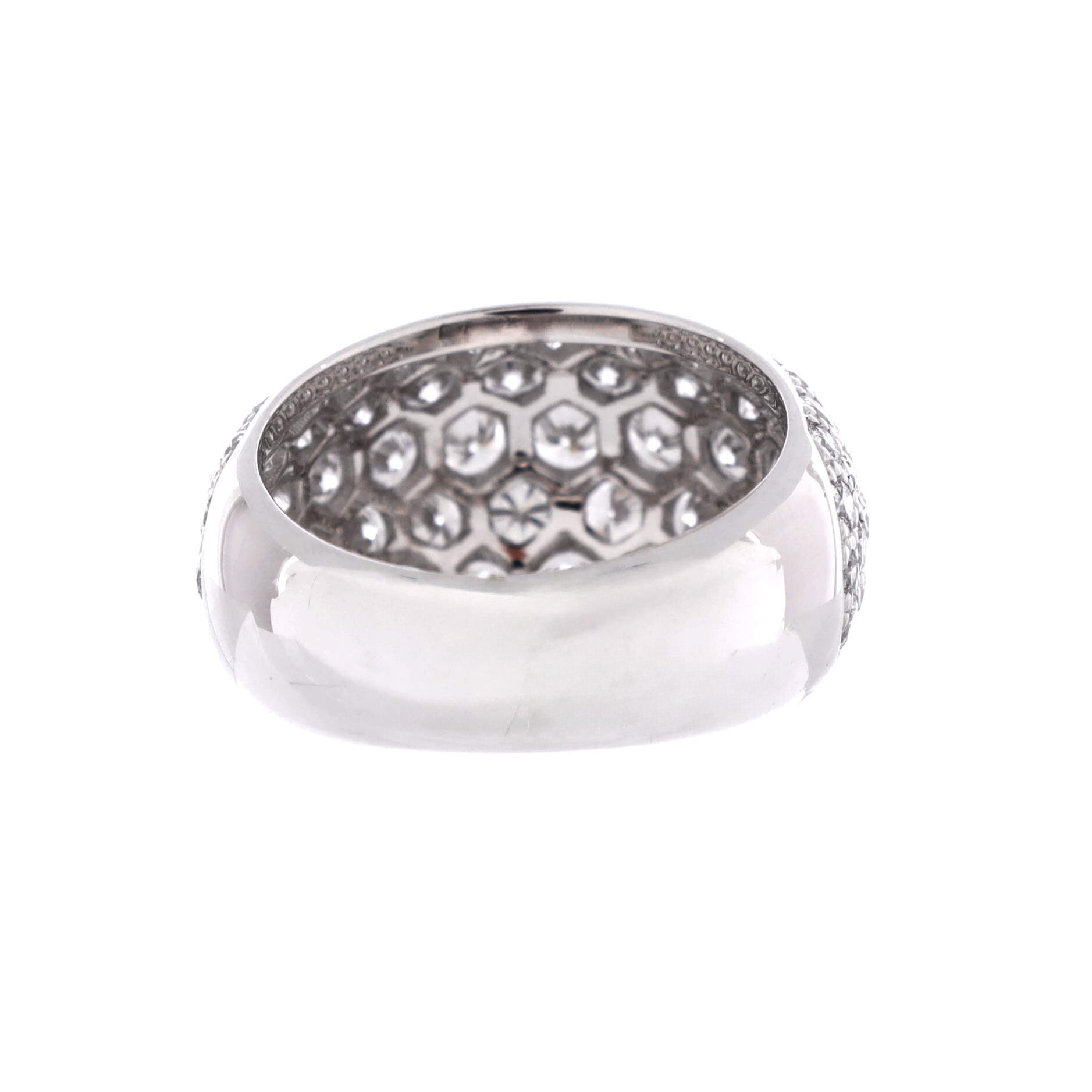 Bombe Ring 18K White Gold with Diamonds