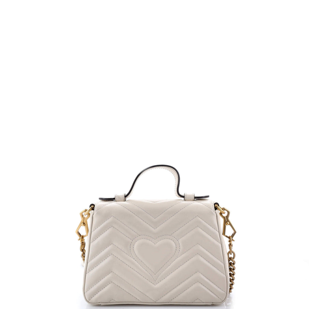 GG Marmont Top Handle Flap Bag Matelasse Leather Mini
