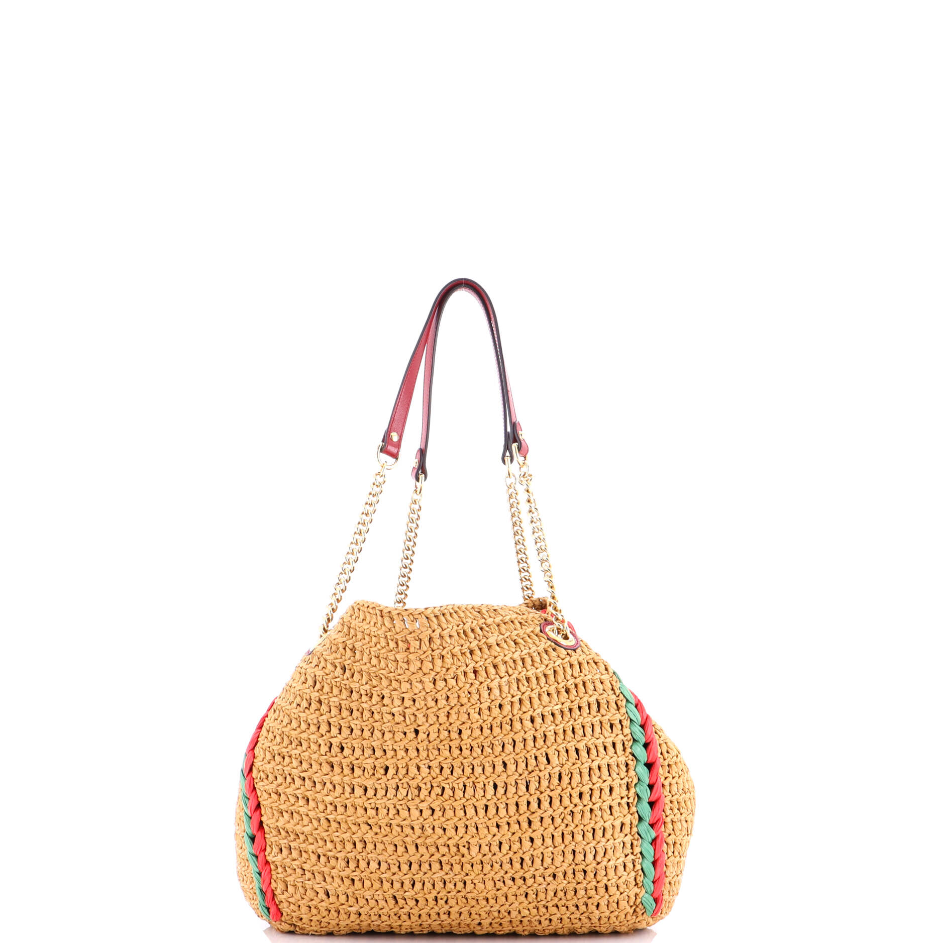 GG Marmont Chain Tote Raffia Large