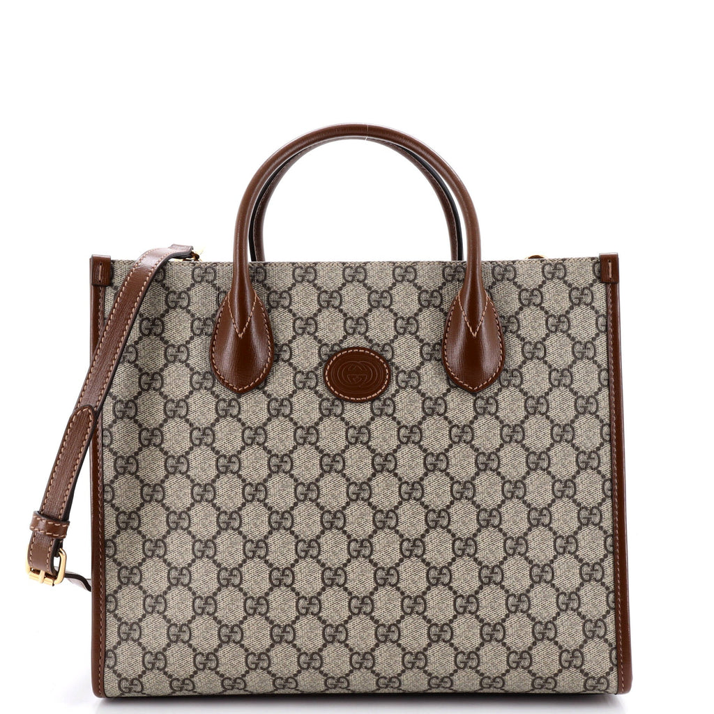 Structured Top Handle Open Tote GG Coated Canvas Small