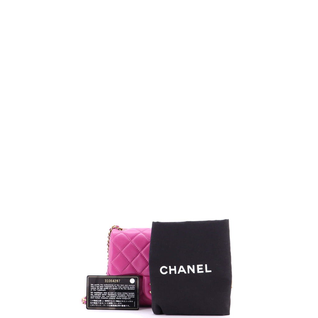 Pearl Crush Square Flap Bag Quilted Lambskin Mini