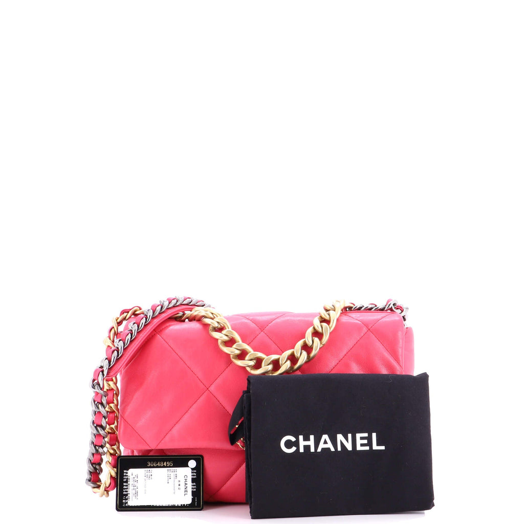 19 Flap Bag Quilted Leather Large