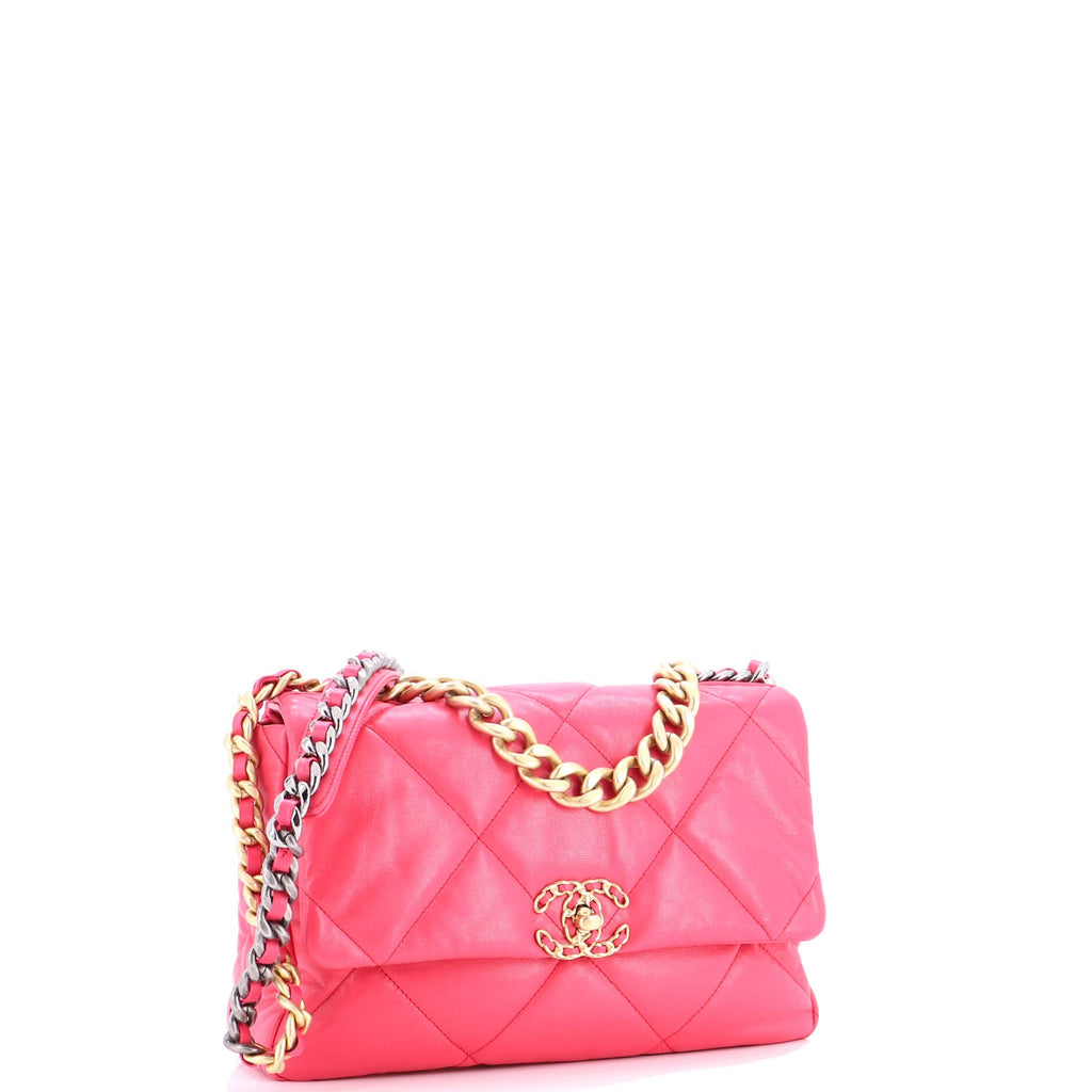 19 Flap Bag Quilted Leather Large
