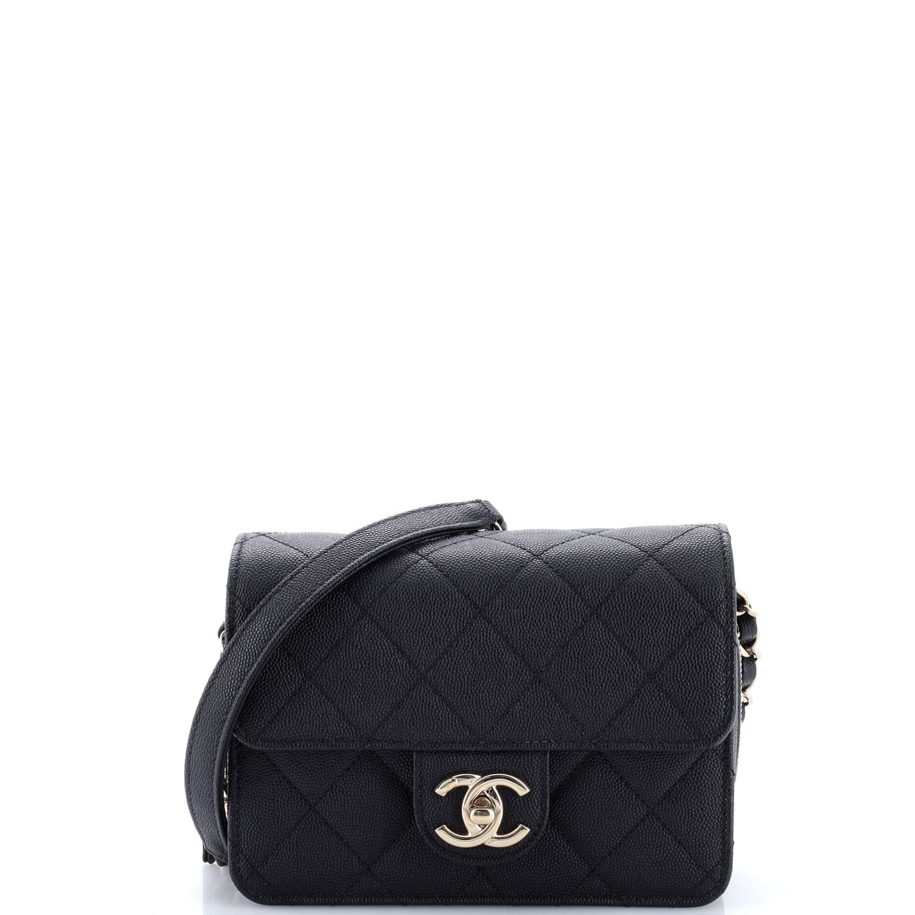 Like a Wallet Flap Bag Quilted Caviar Mini