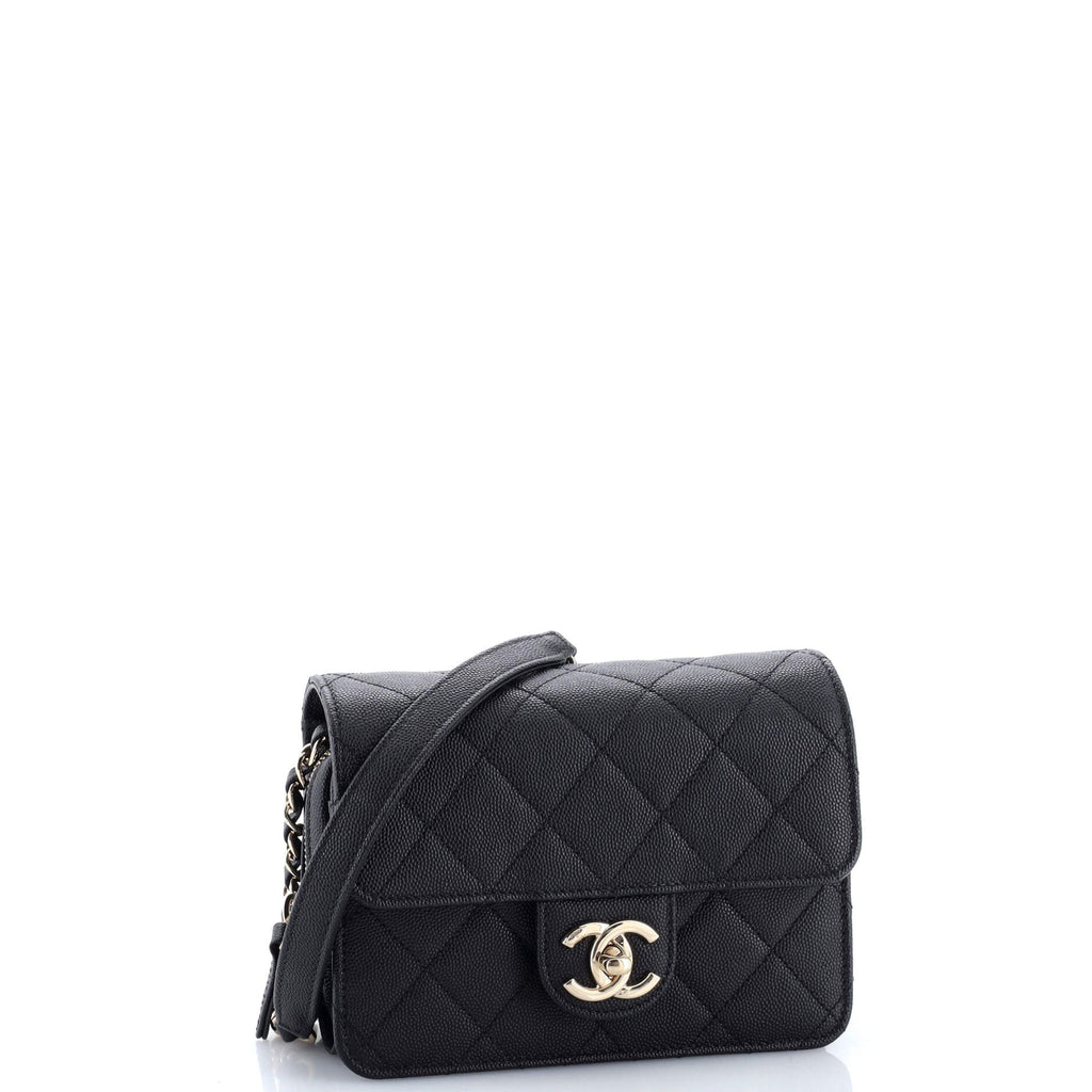 Like a Wallet Flap Bag Quilted Caviar Mini