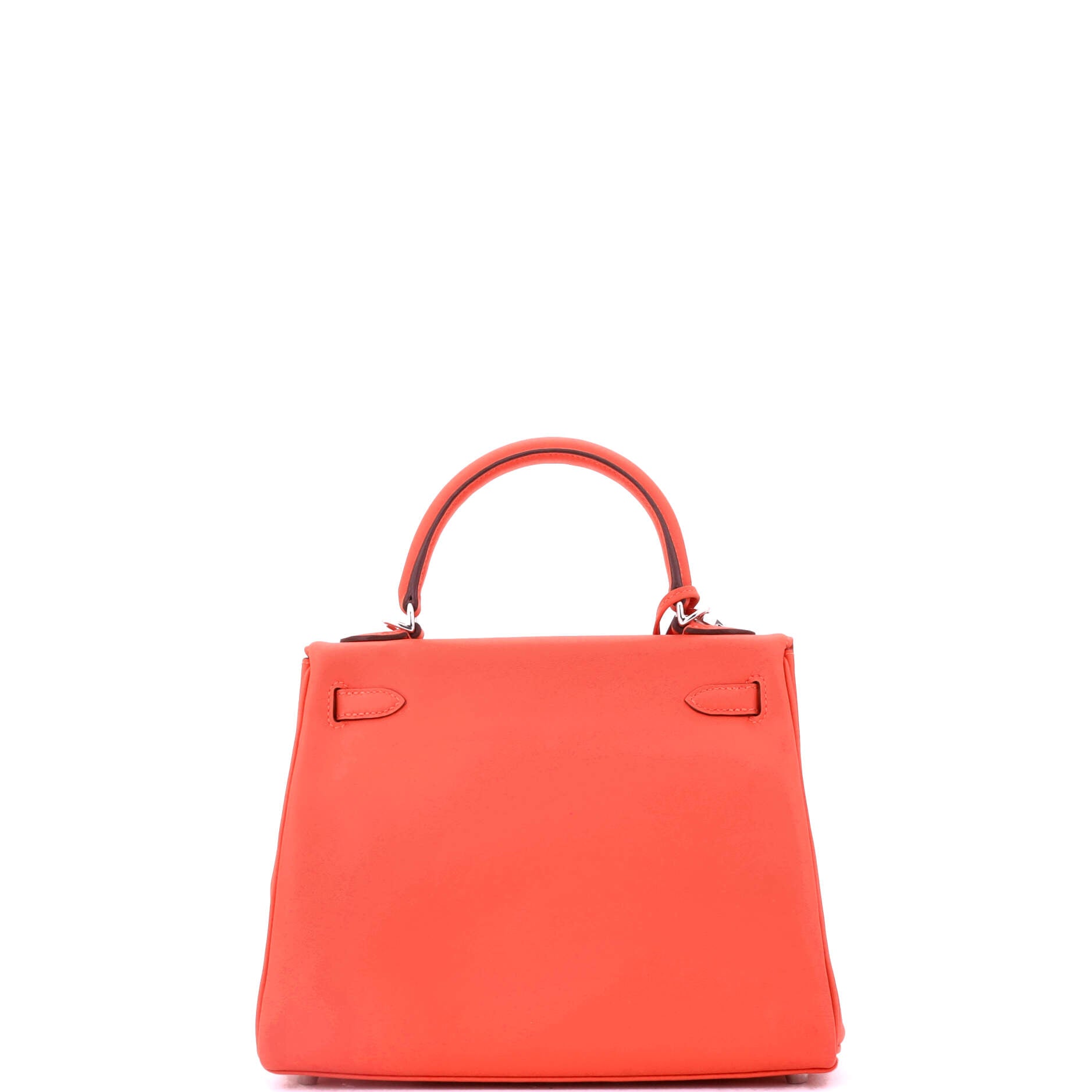 Kelly Handbag Orange Field Swift with Palladium Hardware 25