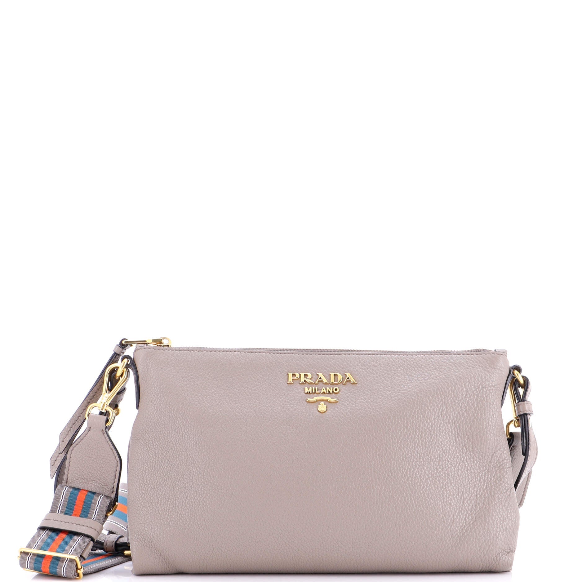 Flat Zip Crossbody Bag Vitello Daino Mini