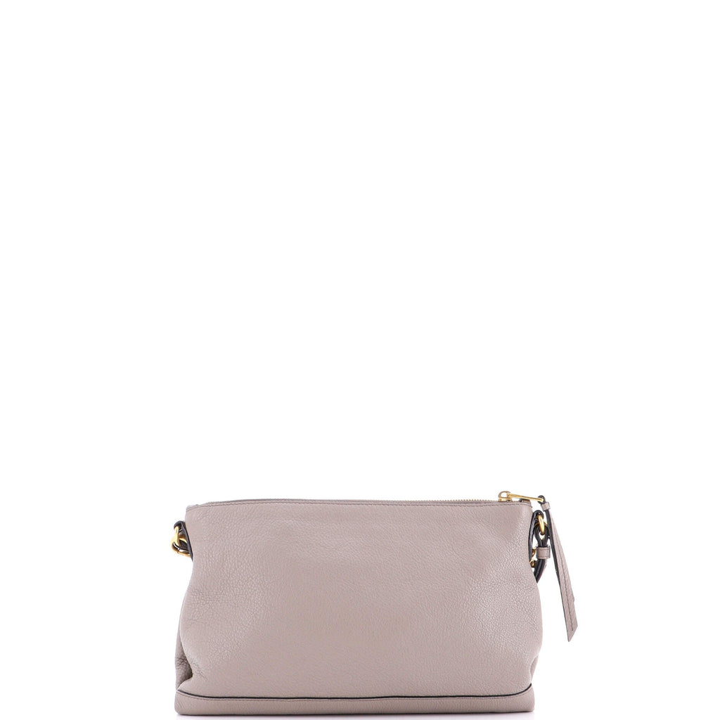 Flat Zip Crossbody Bag Vitello Daino Mini
