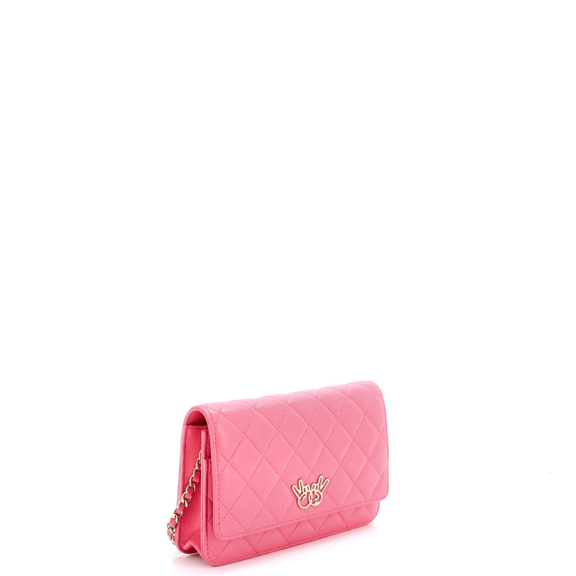 Emoticon Wallet on Chain Quilted Lambskin