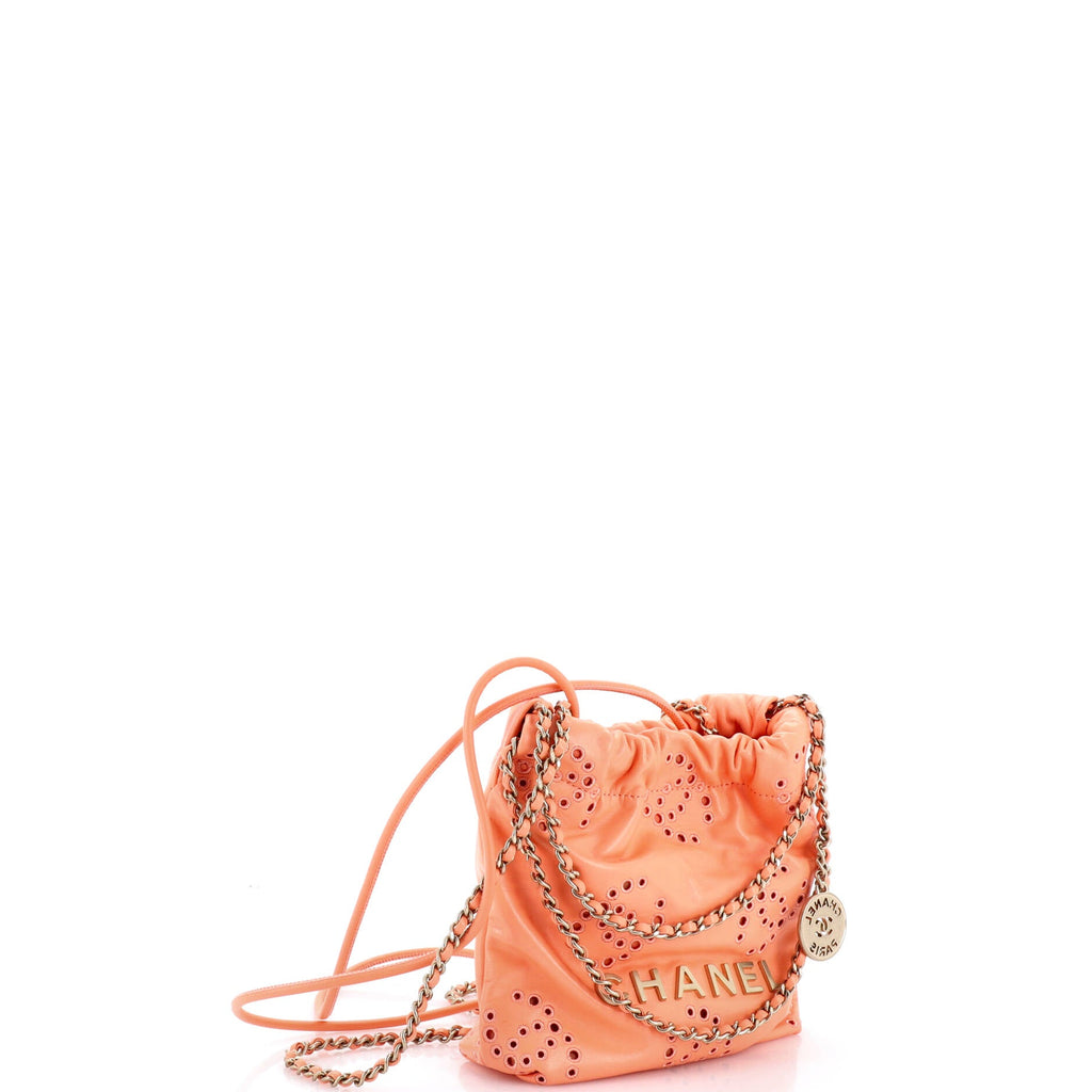 22 Chain Hobo CC Eyelet Embroidered Calfskin Mini