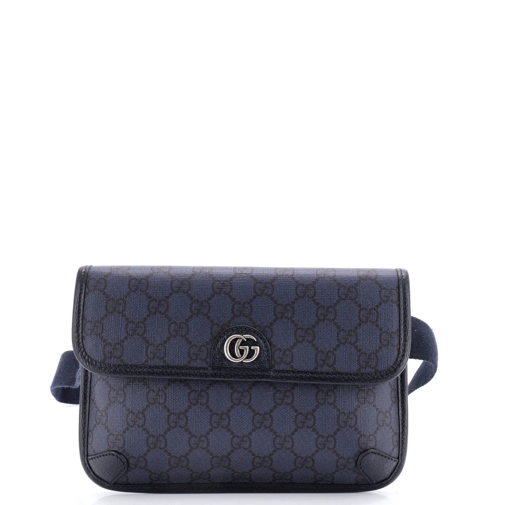 Flap Belt Bag GG Coated Canvas with Leather
