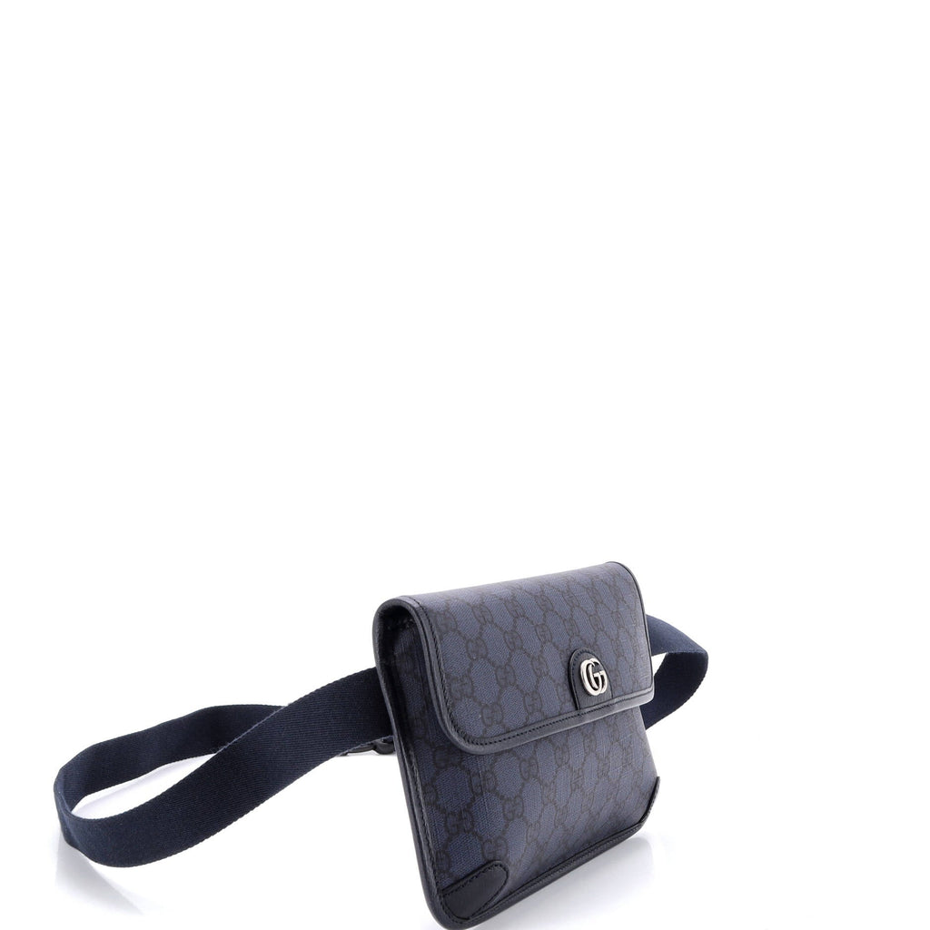 Flap Belt Bag GG Coated Canvas with Leather