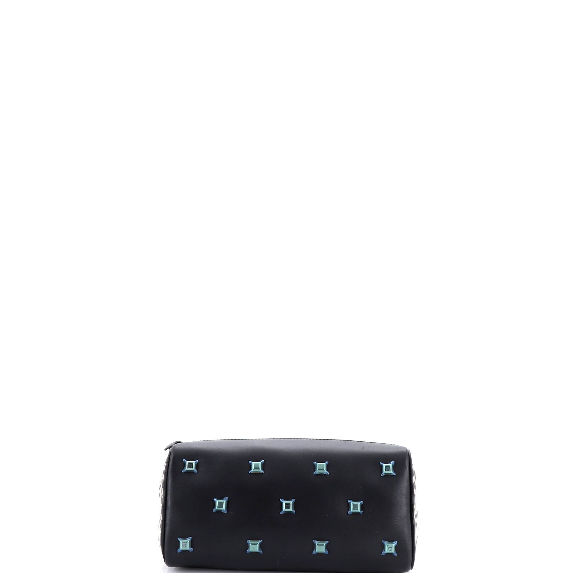 Studio Satchel Embroidered Canvas and Leather Small