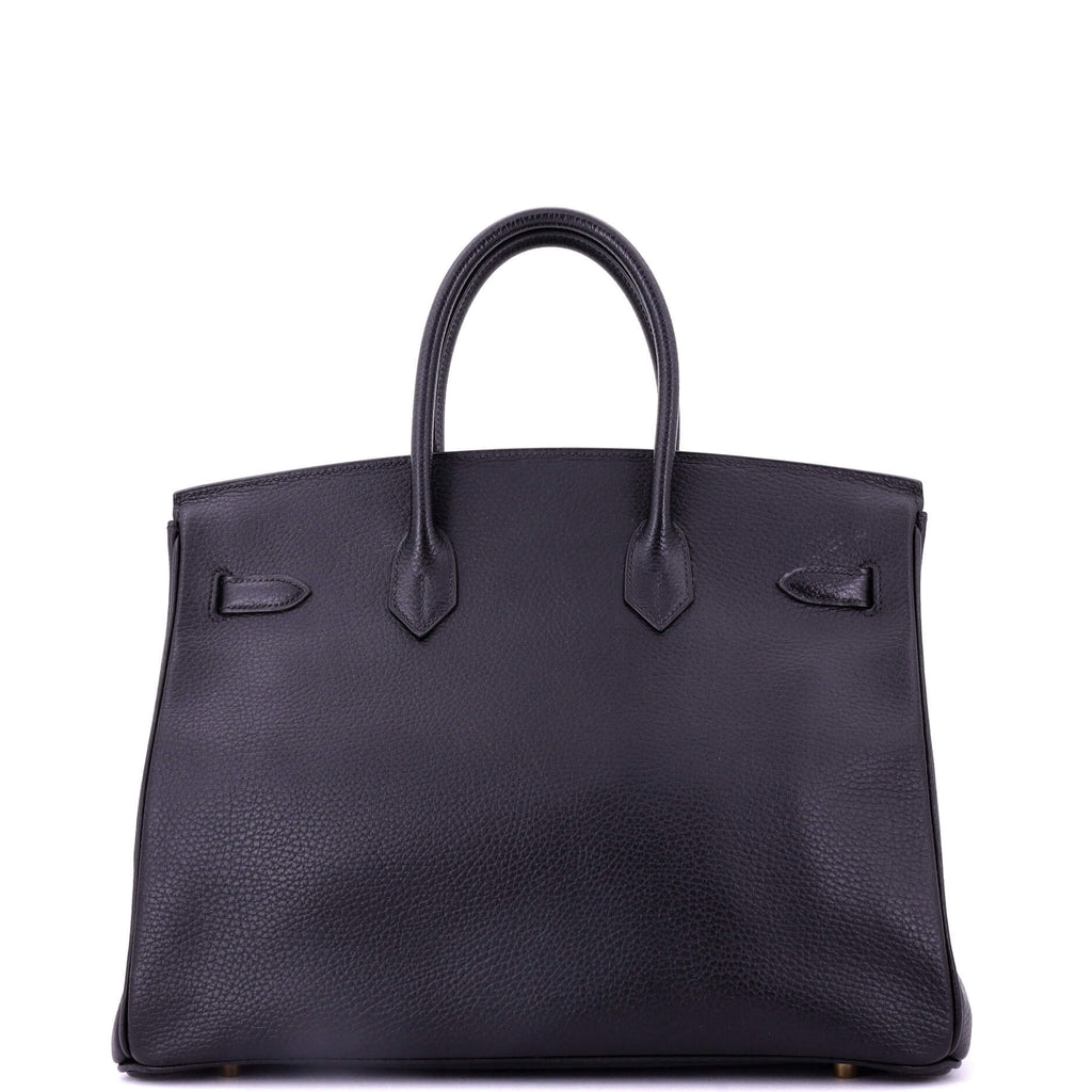 Birkin Handbag Noir Ardennes with Gold Hardware 35