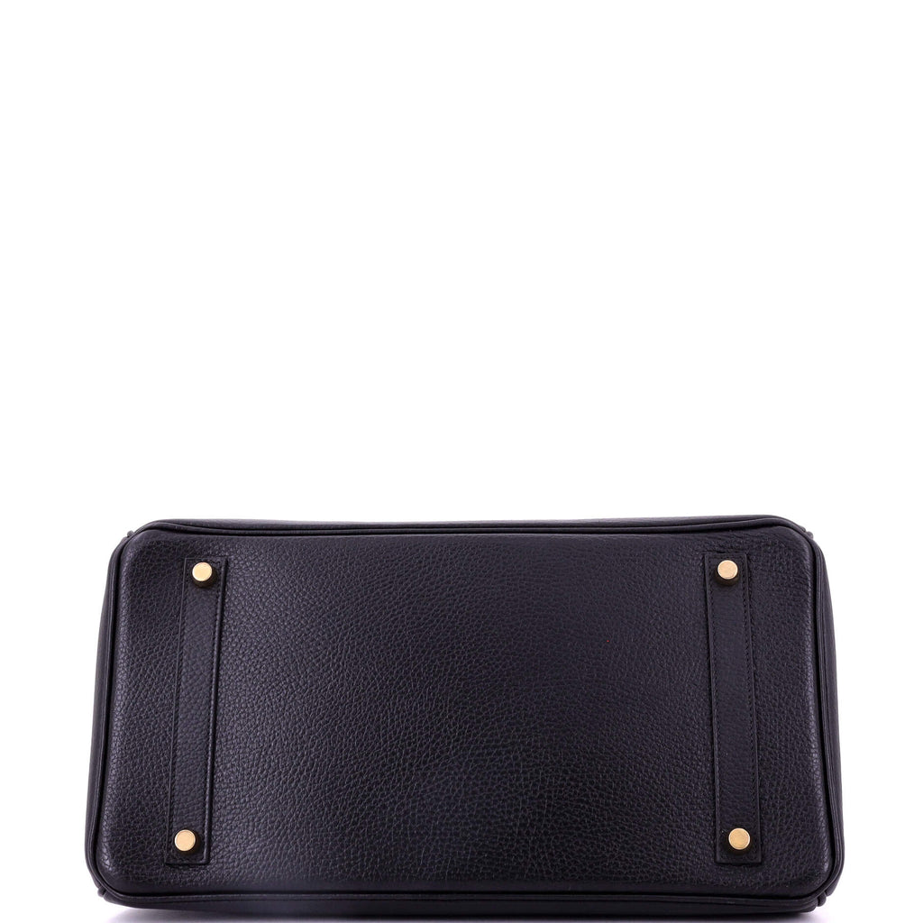 Birkin Handbag Noir Ardennes with Gold Hardware 35
