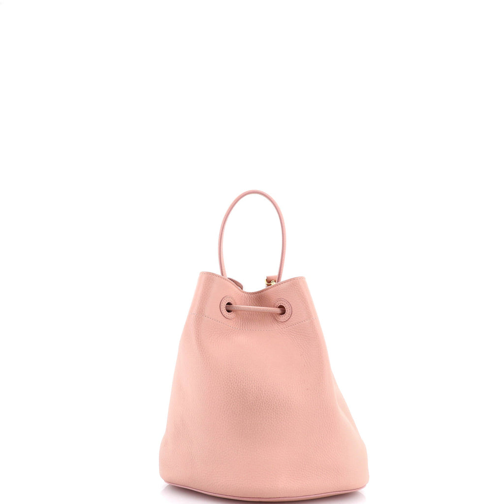 TB Drawstring Bucket Bag Leather Small