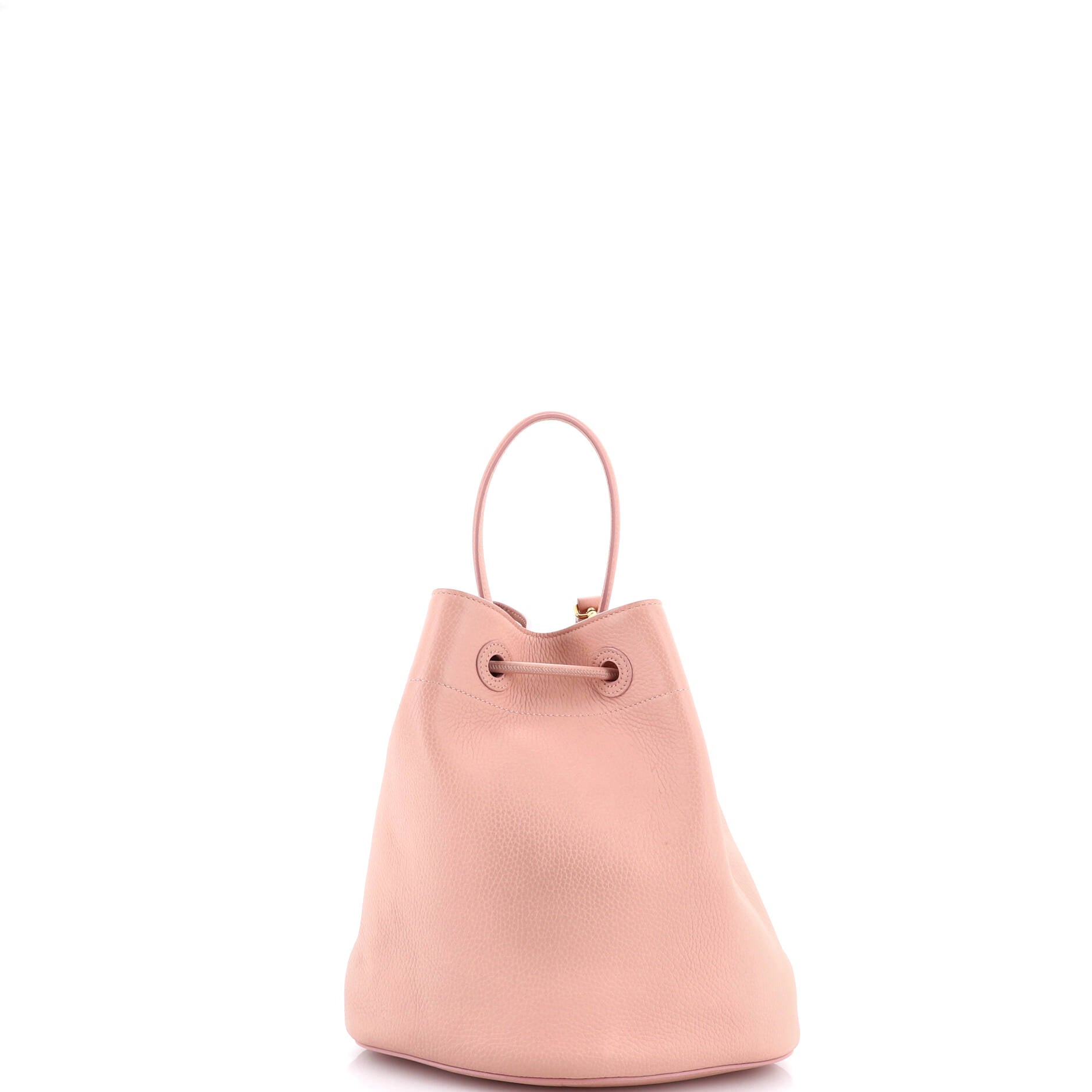 TB Drawstring Bucket Bag Leather Small