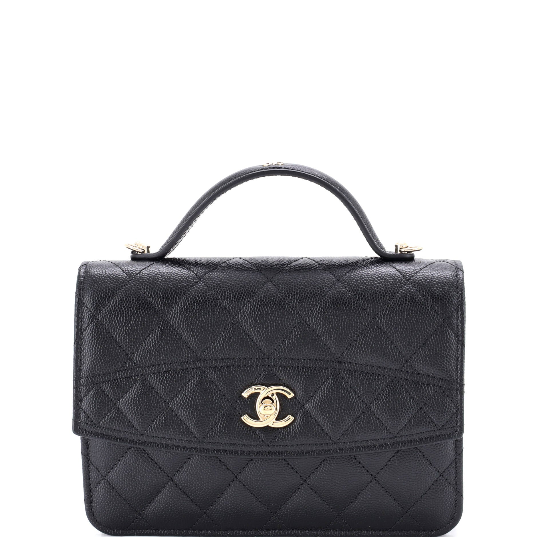 CC Top Handle Backpack Quilted Caviar Mini